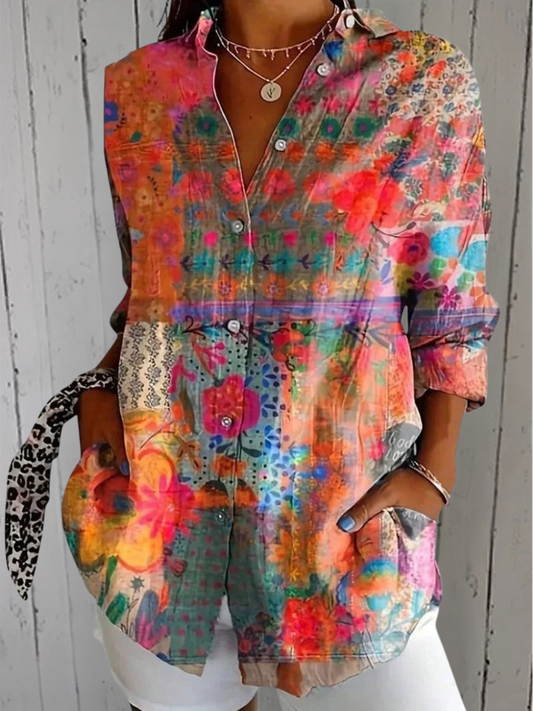 Amparo | Blusa con Estampado Artístico