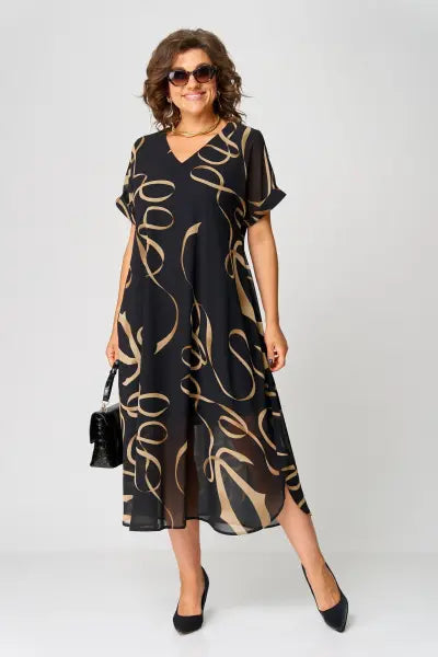 Rosalía | Vestido Midi Elegante Abstracto