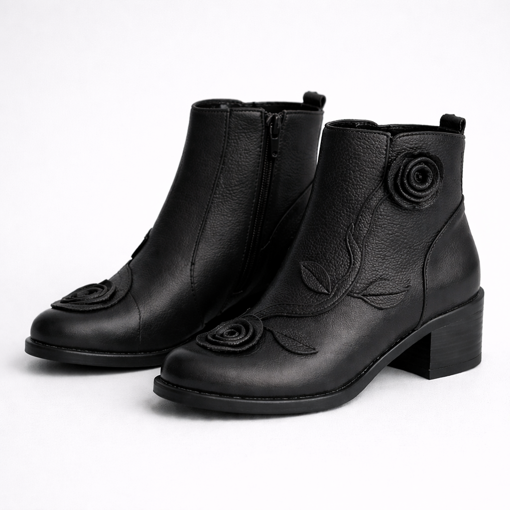 Lydia| Botas Martin de Cuero con Tacón Medio