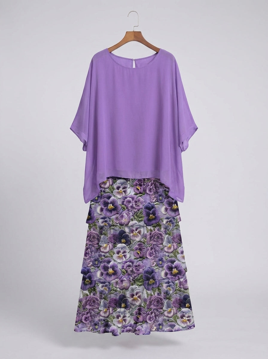 Ana | Vestido Ligero Flor Violeta