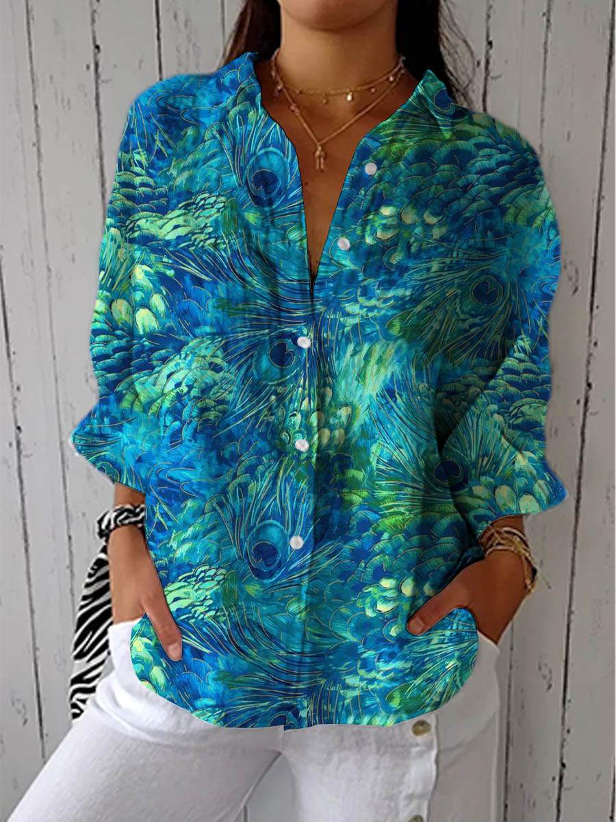 Paloma | Blusa Estampado Pavo Real