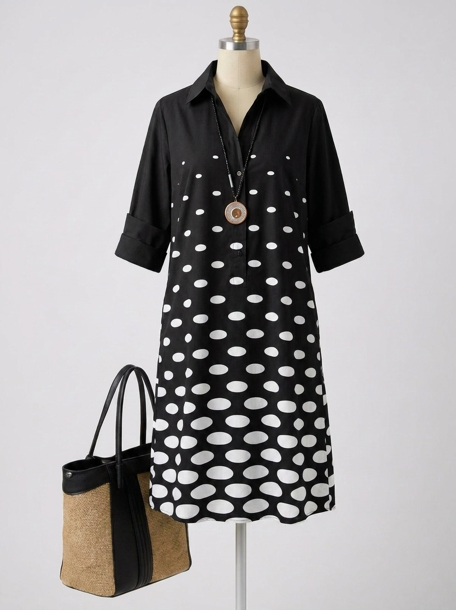 Catalina | Vestido Midi Blanco y Negro