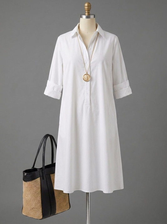 Teresa | Vestido midi elegante marfil