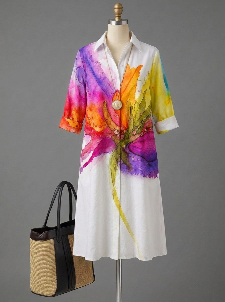 Beatriz | Vestido midi elegante multicolor