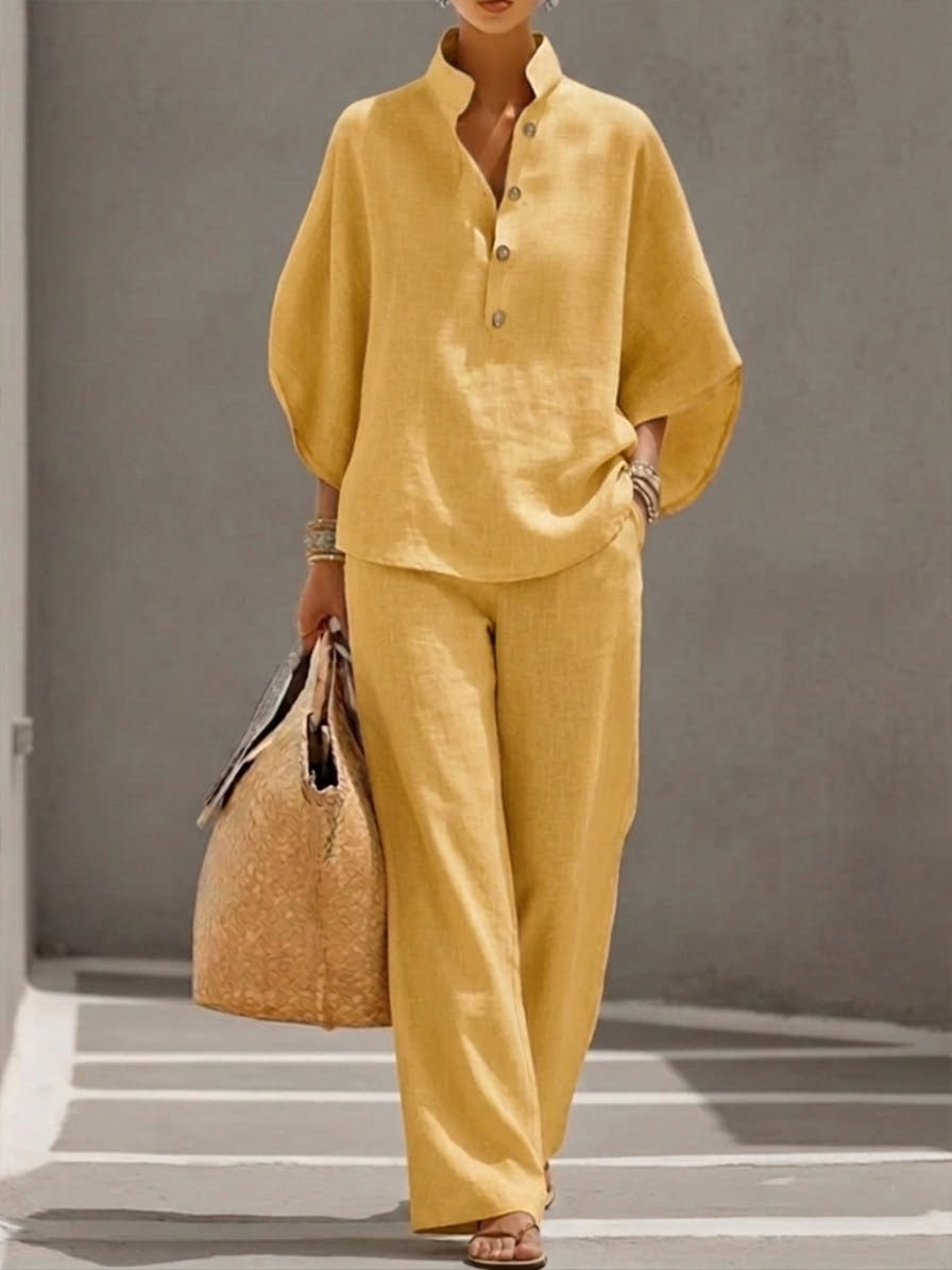 Josefa | Conjunto con mangas de murciélago y pantalones anchos