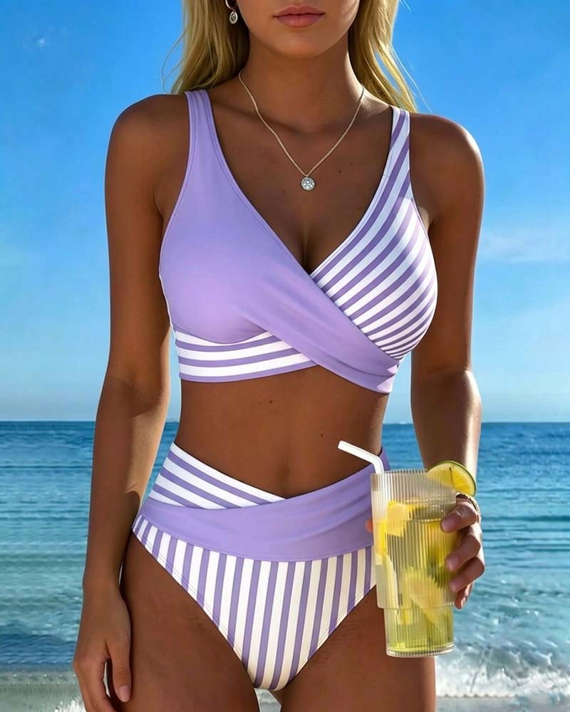Eva | Bikini de Dos Piezas con Estampado a Rayas