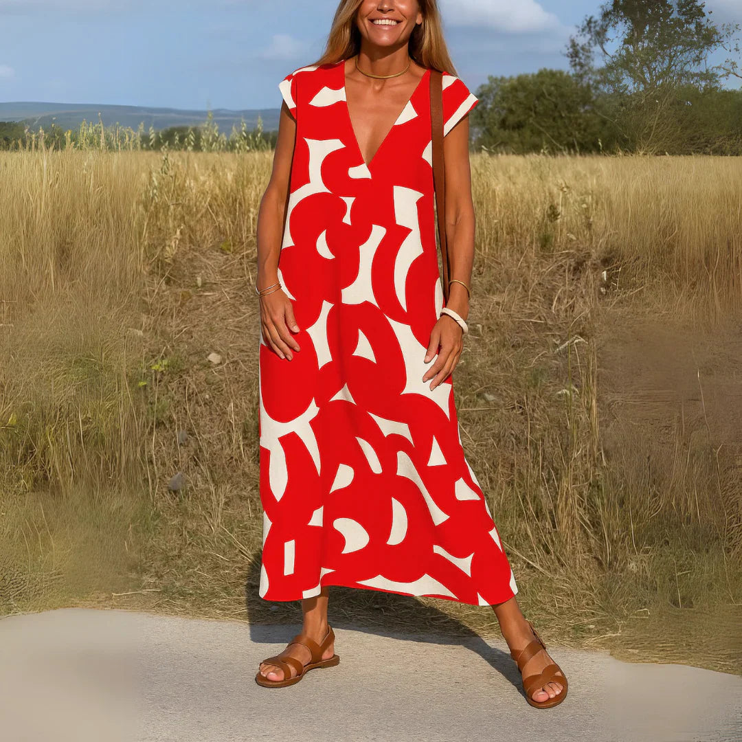 Valeria | Vestido Estampado Blanco y Negro