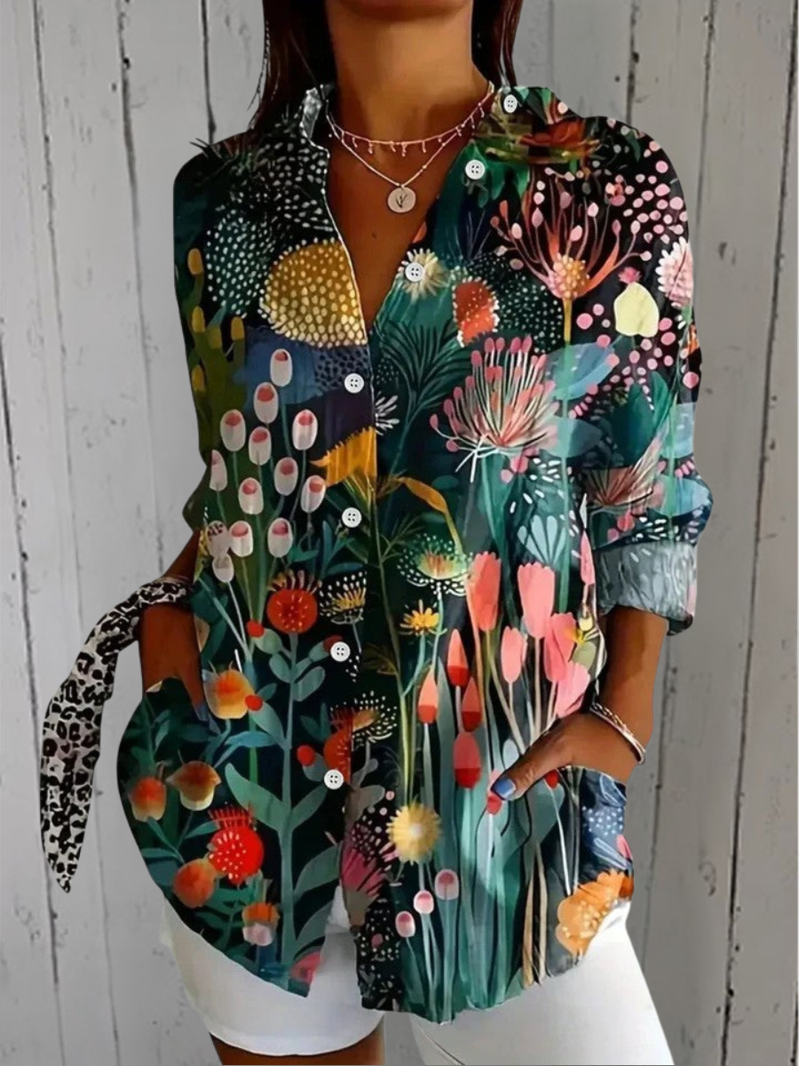 Amparo | Blusa con Estampado Artístico
