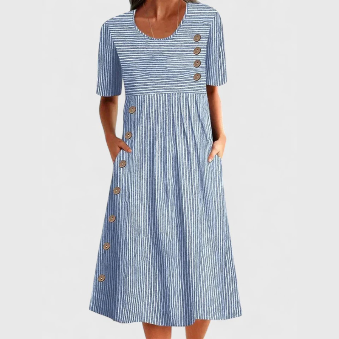 Silvia | Vestido midi a rayas