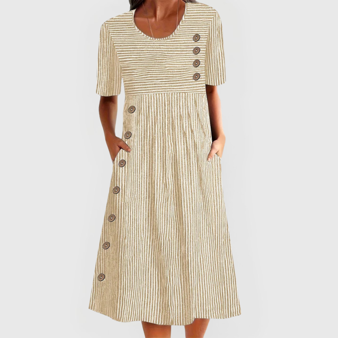 Silvia | Vestido midi a rayas