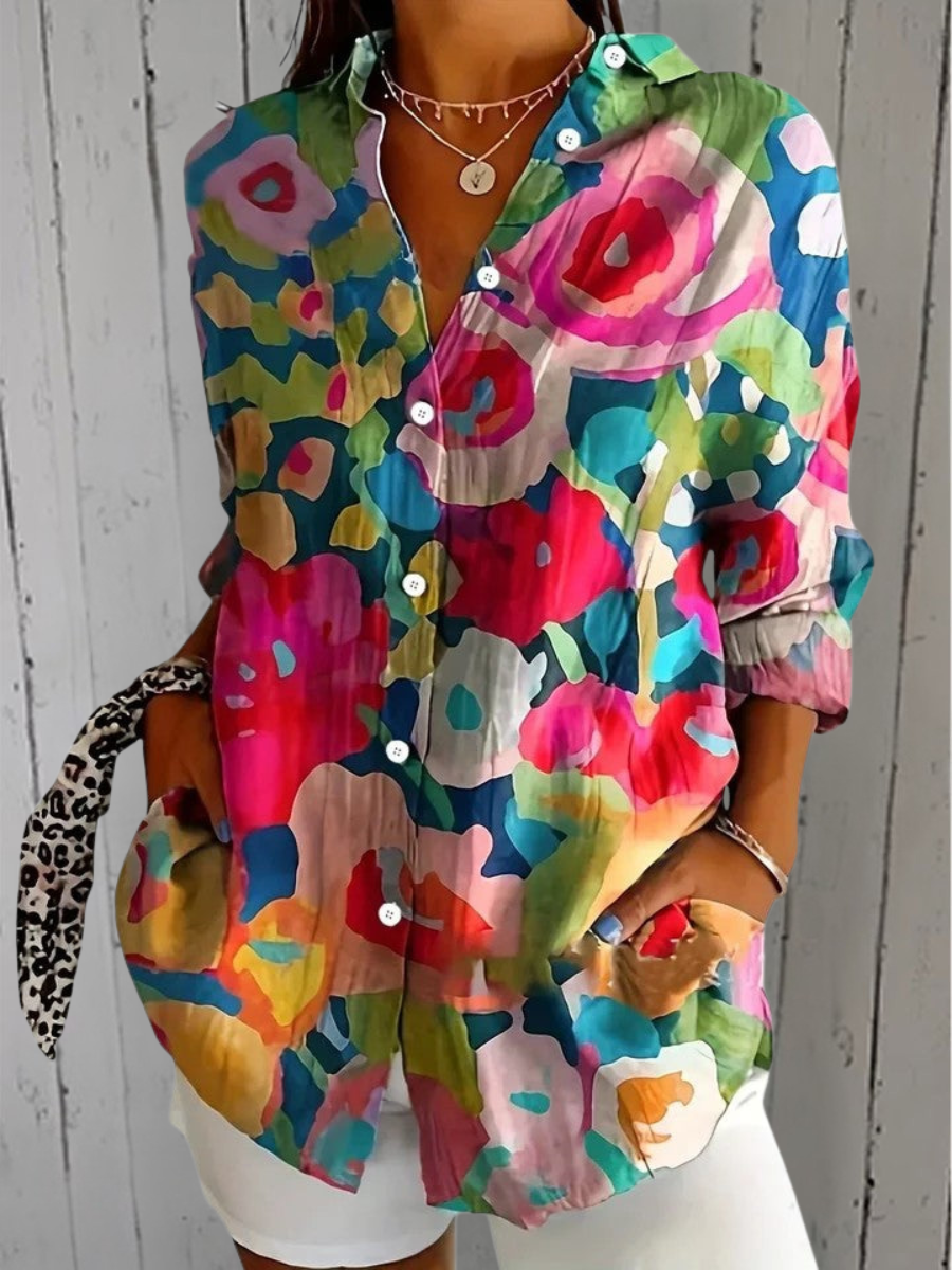 Amparo | Blusa con Estampado Artístico