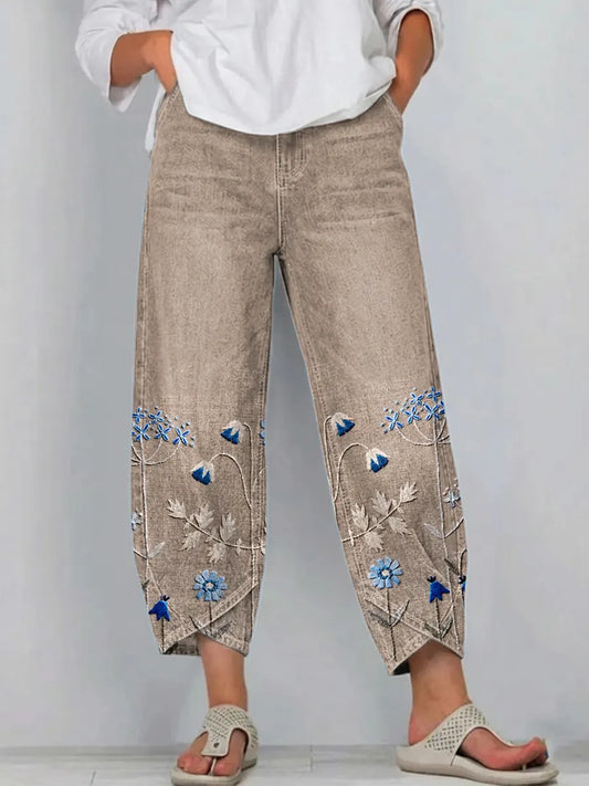 Carmen - Pantalón de Verano con Bordado Artesanal