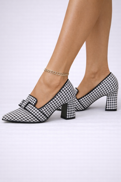 Chloé | Zapato de Tacón con Estampado Pata de Gallo