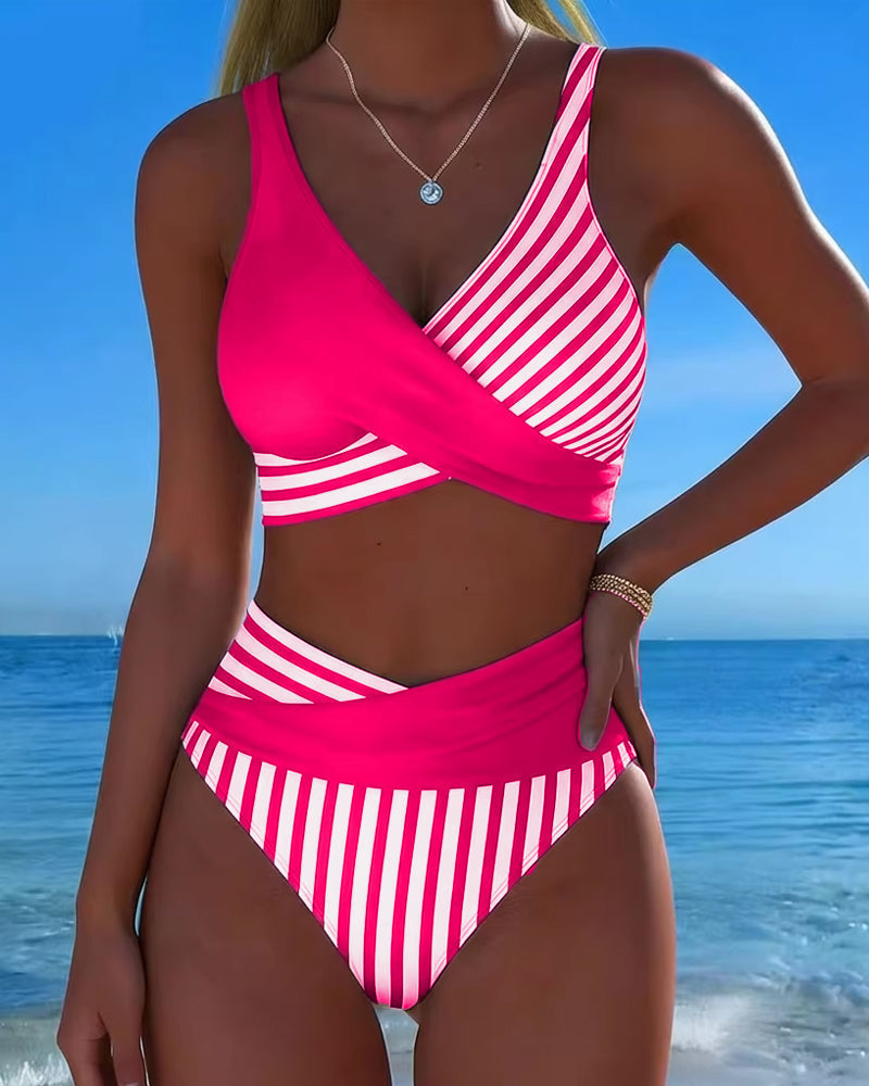Eva | Bikini de Dos Piezas con Estampado a Rayas