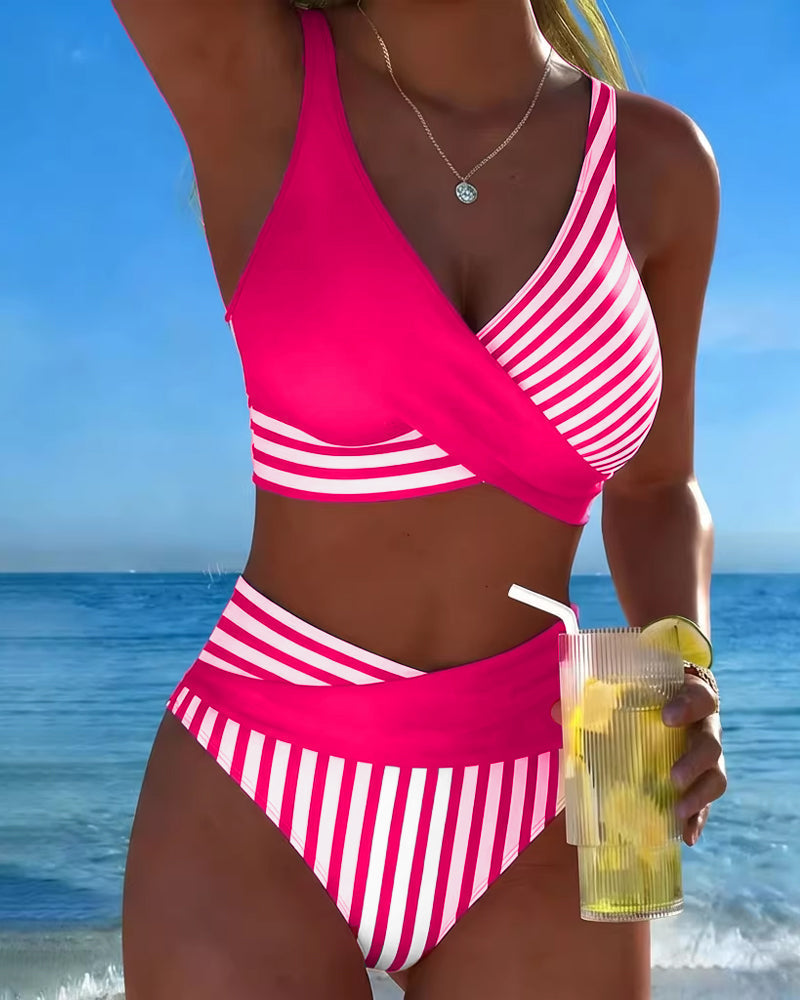 Eva | Bikini de Dos Piezas con Estampado a Rayas
