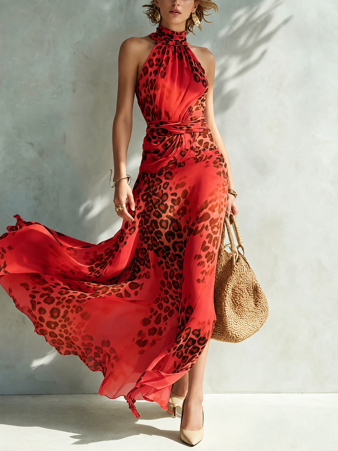 Daniela | Vestido Maxi Estampado Animal