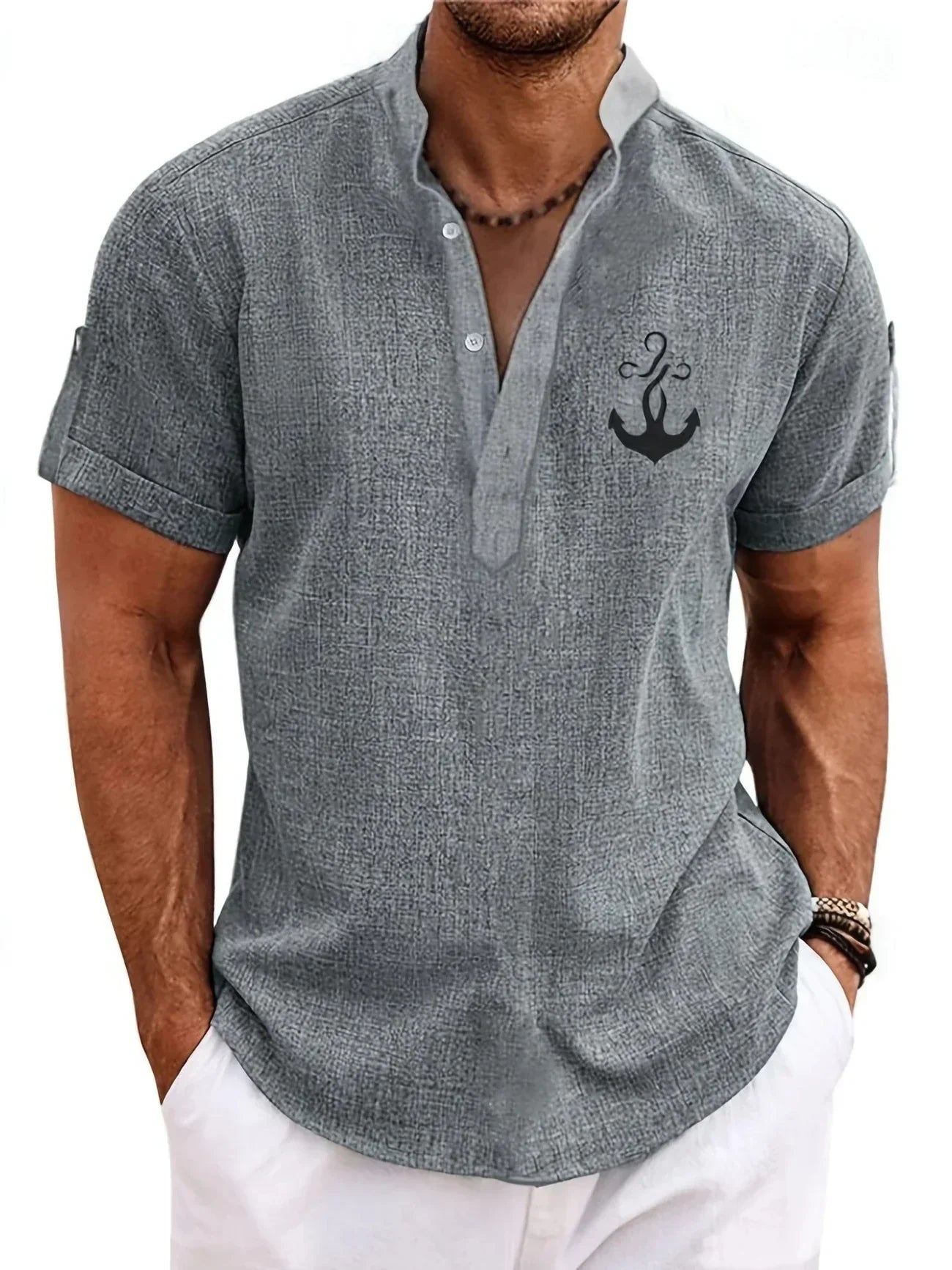 Jesús | Camisa Elegante Cuello Mao