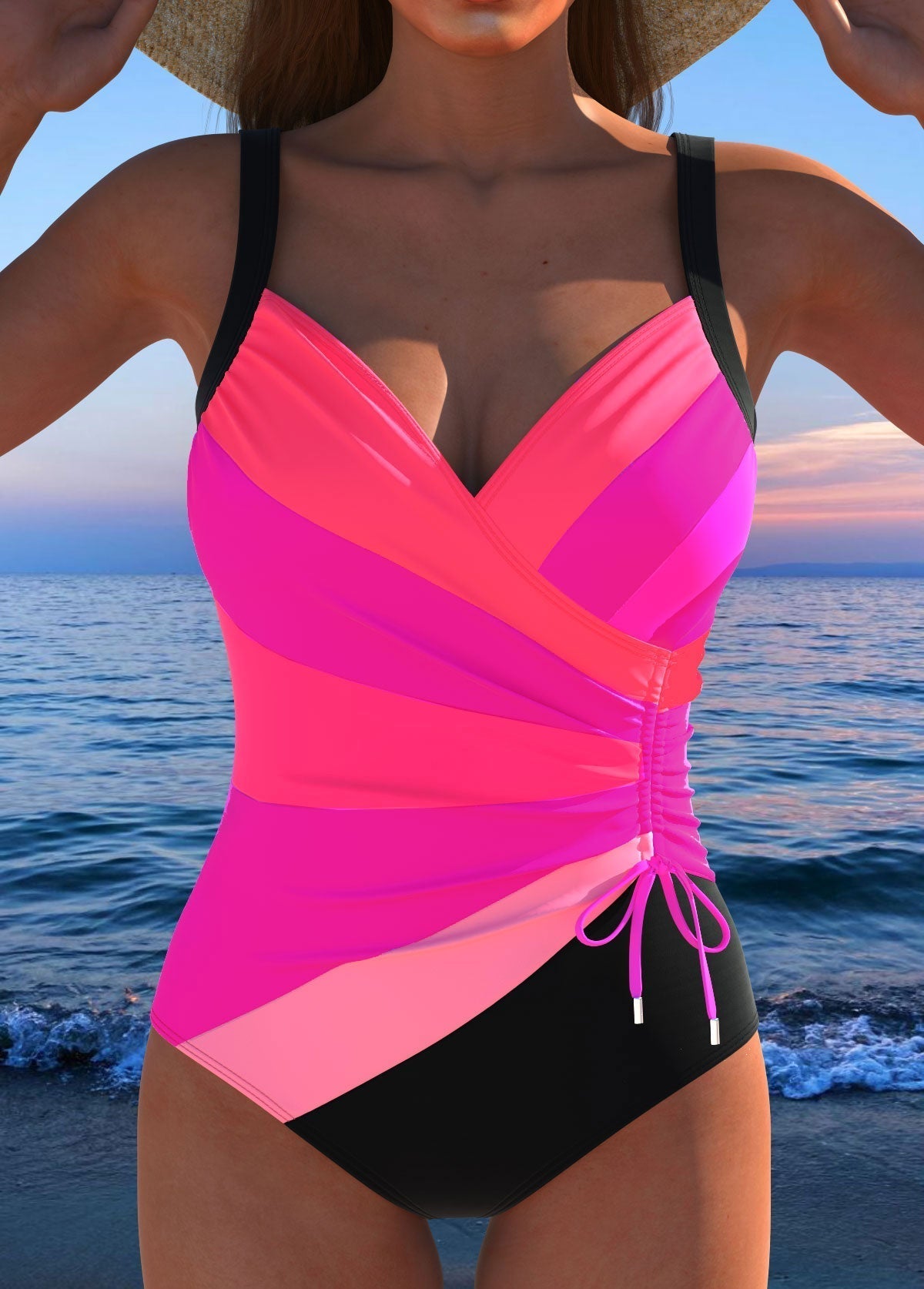 Noelia | Bañador Cruzado con Estampado Colorido