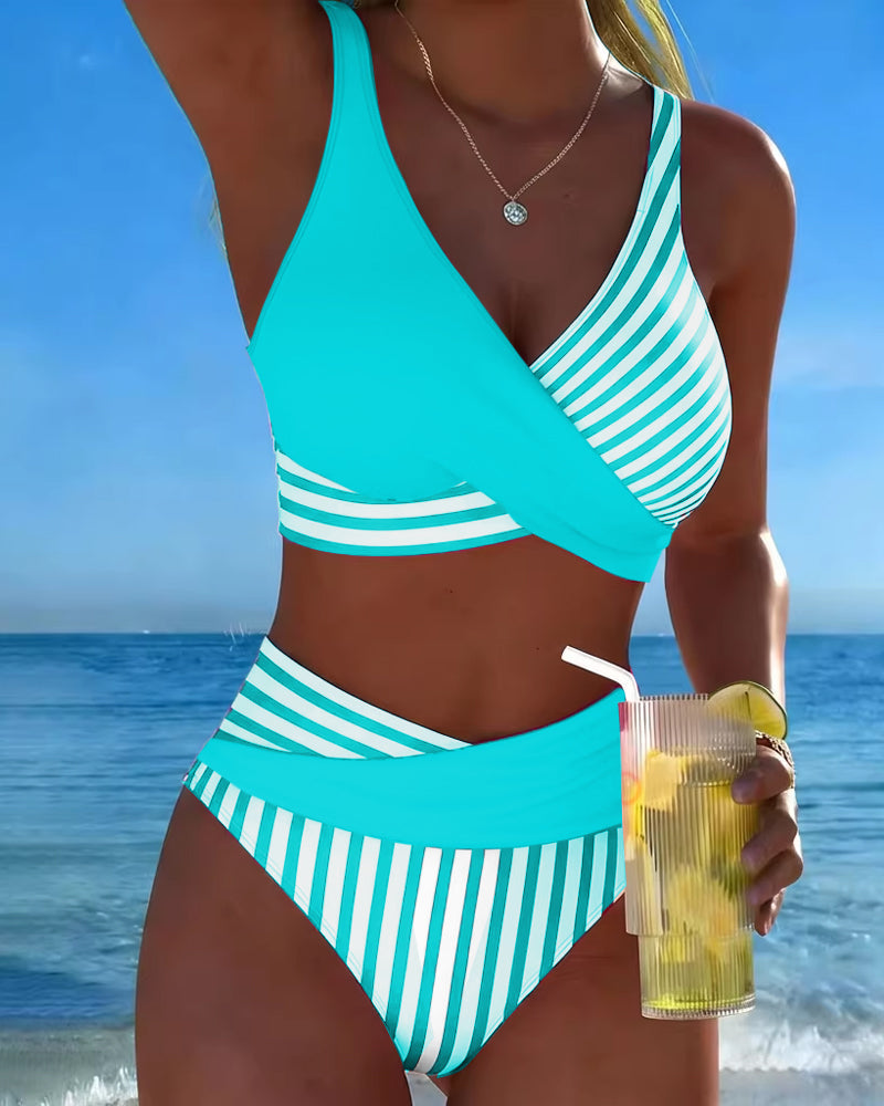Eva | Bikini de Dos Piezas con Estampado a Rayas