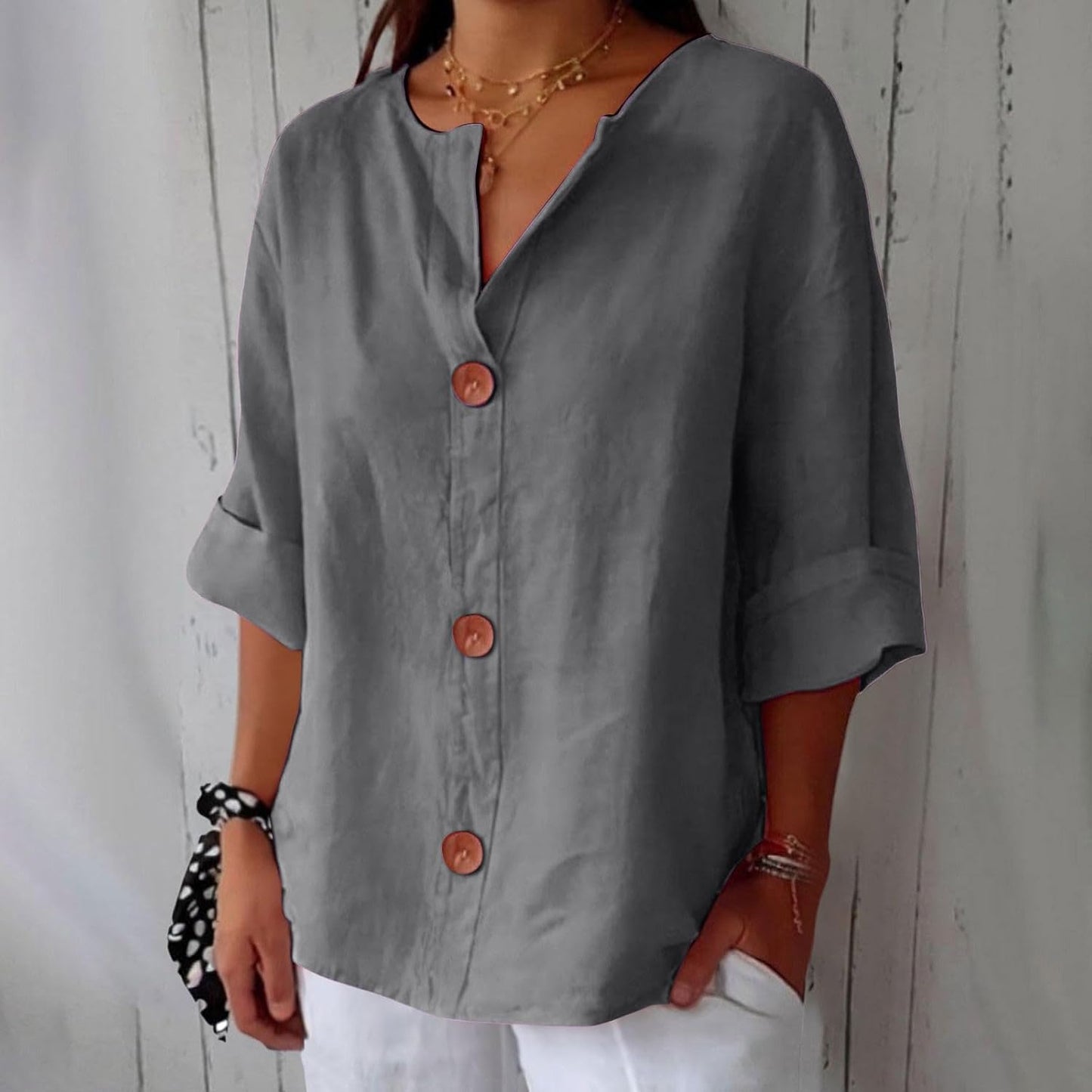 Soledad | Blusa de Lino Suelta Verano