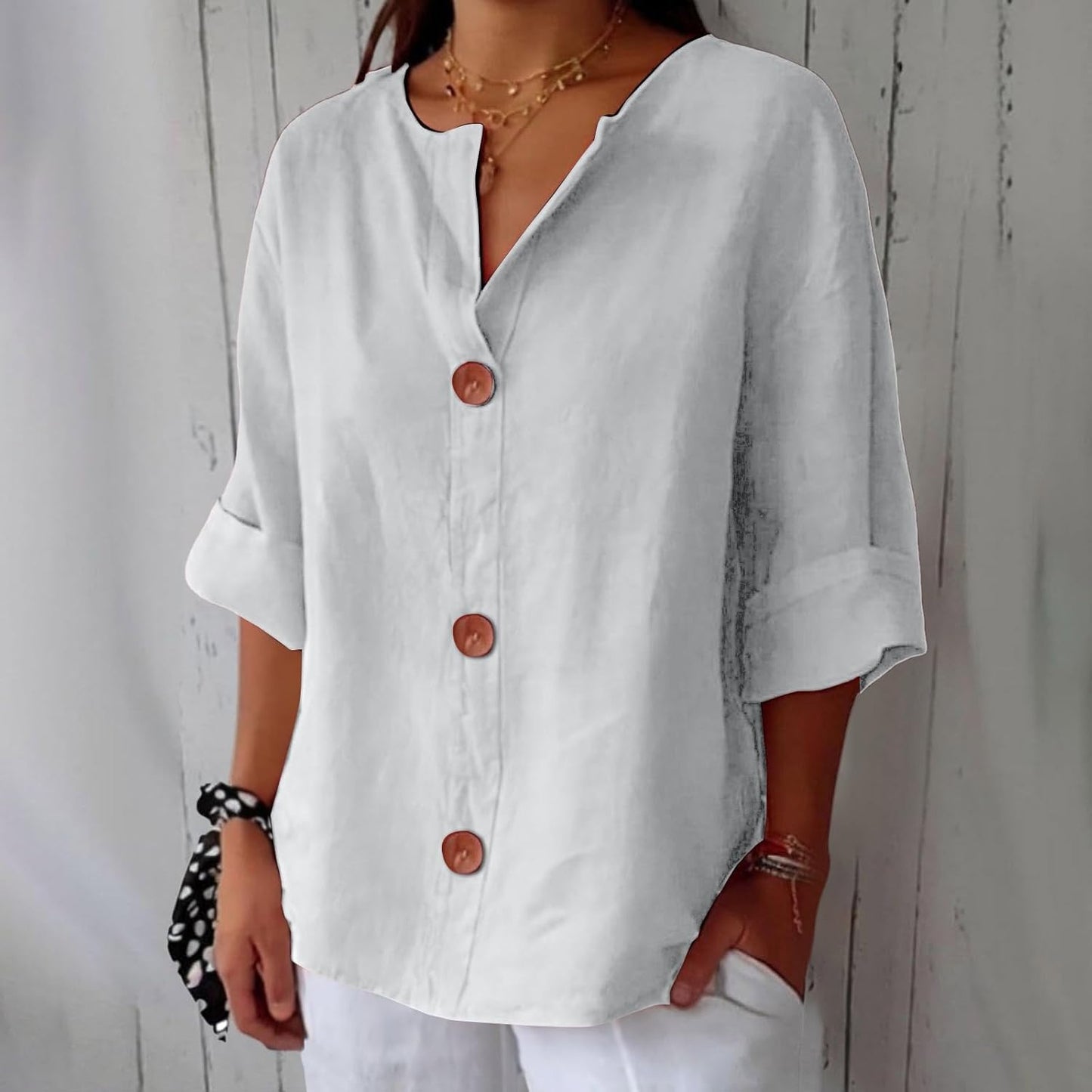 Soledad | Blusa de Lino Suelta Verano