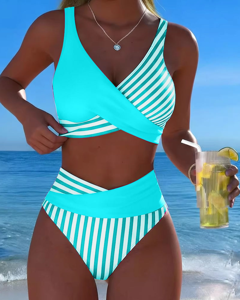 Eva | Bikini de Dos Piezas con Estampado a Rayas