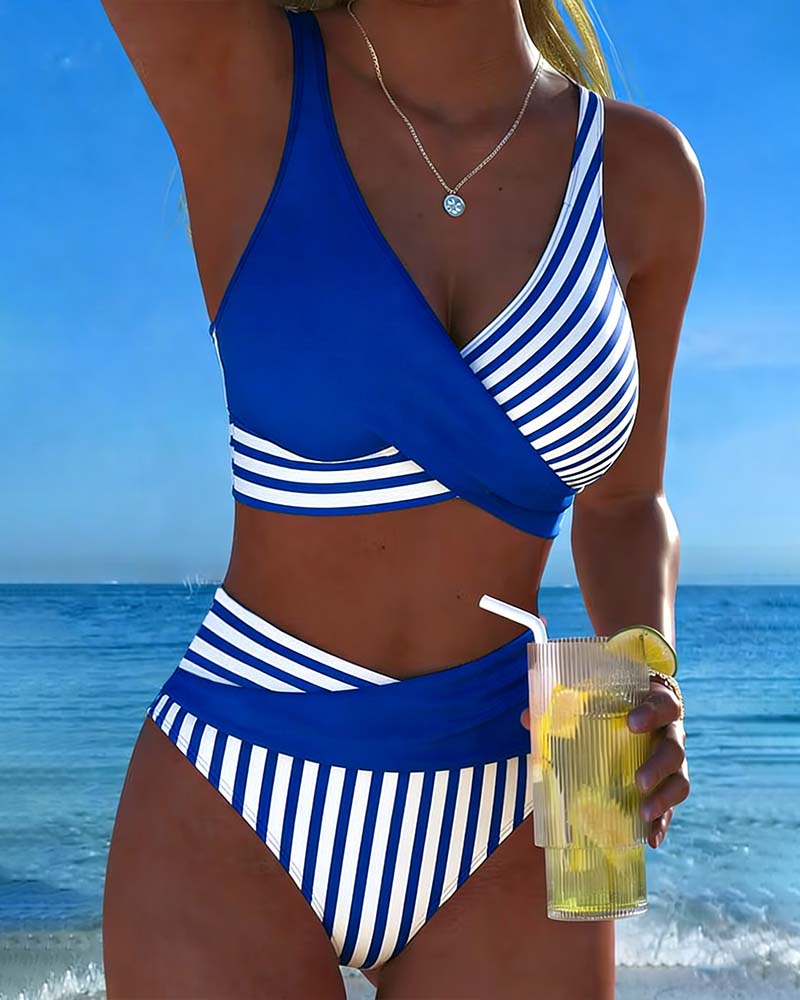Eva | Bikini de Dos Piezas con Estampado a Rayas