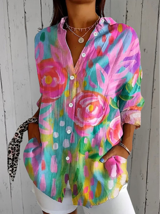 Amparo | Blusa con Estampado Artístico