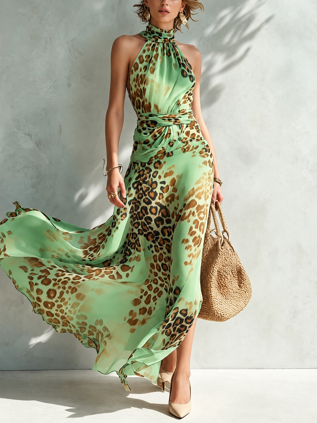 Daniela | Vestido Maxi Estampado Animal