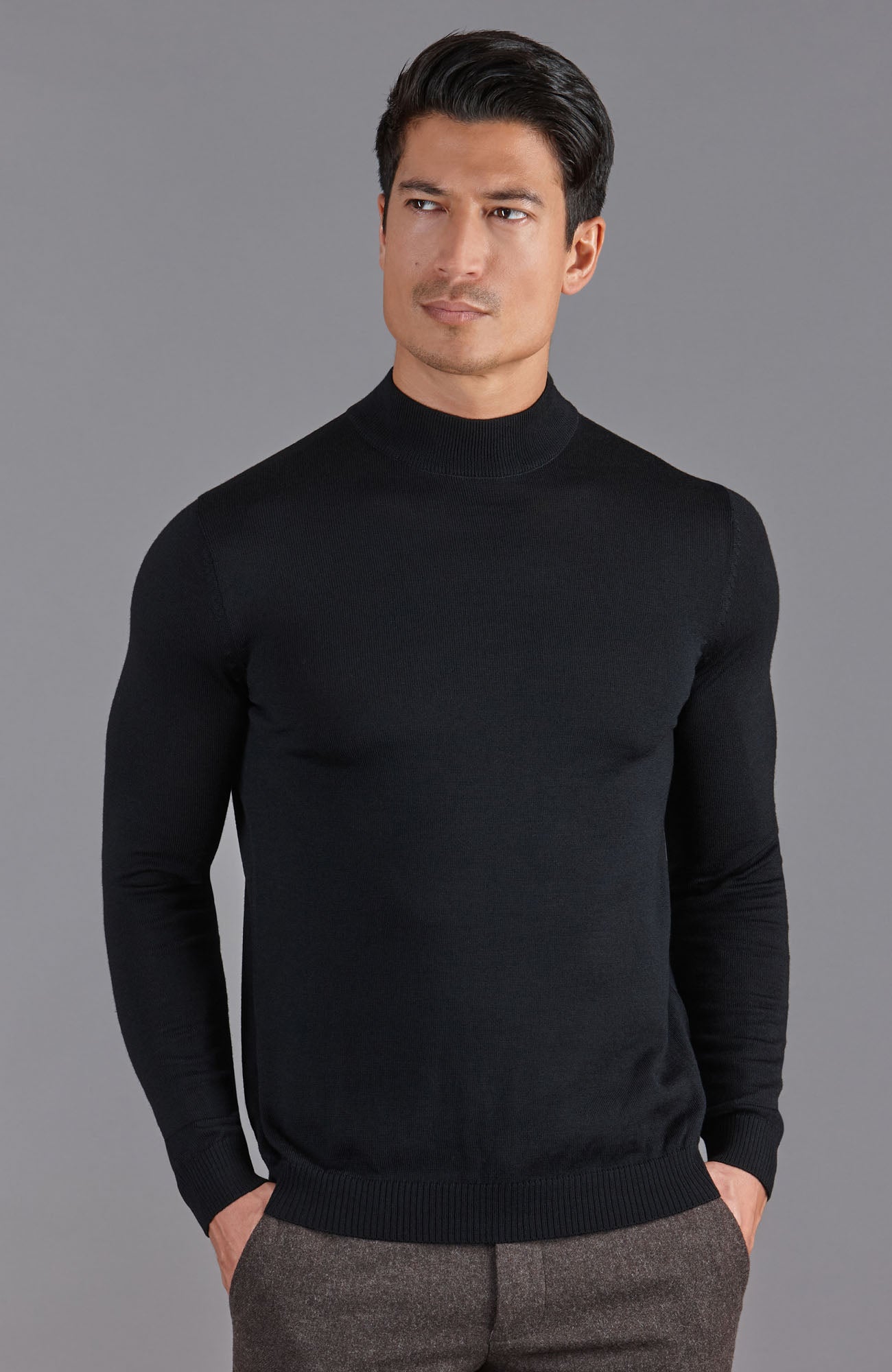 Andrés | Jersey de lana merino extrafina con cuello mock para hombre