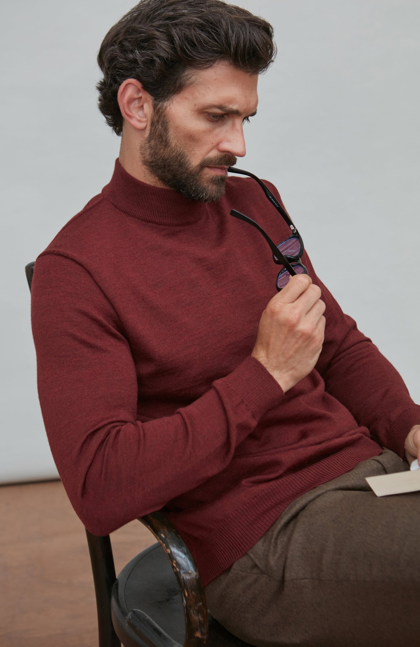 Andrés | Jersey de lana merino extrafina con cuello mock para hombre