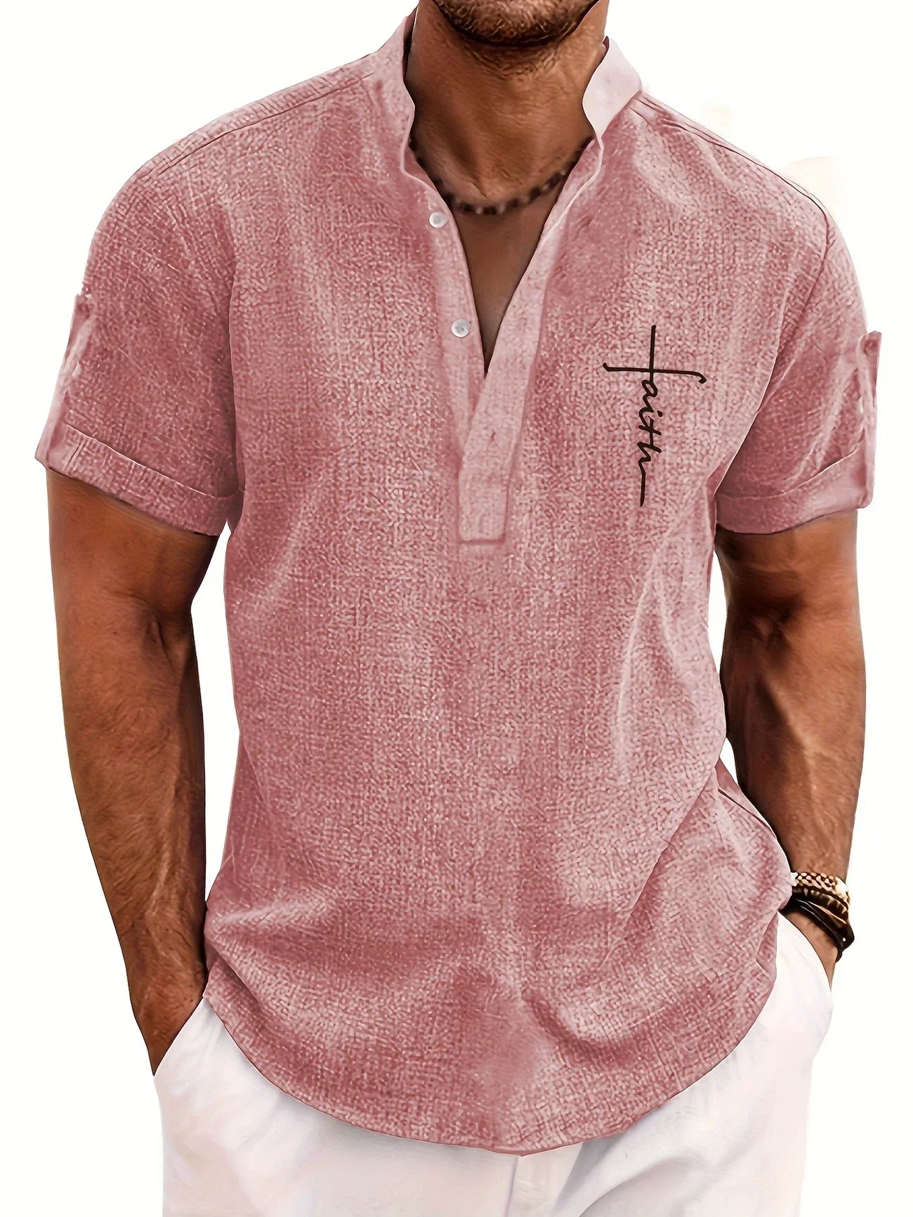Jesús | Camisa Elegante Cuello Mao