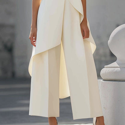 Silvia | Conjunto Elegante de Cuello Alto y Pierna Ancha