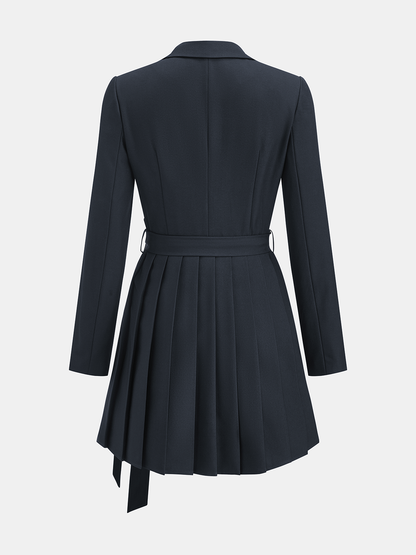 Johanna | Vestido blazer plisado con cinturón.