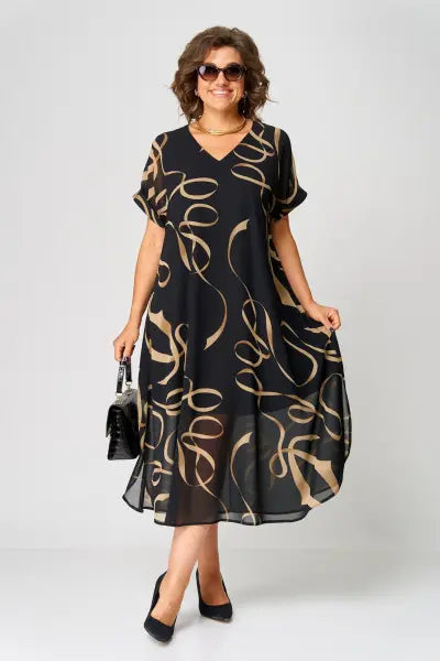 Rosalía | Vestido Midi Elegante Abstracto