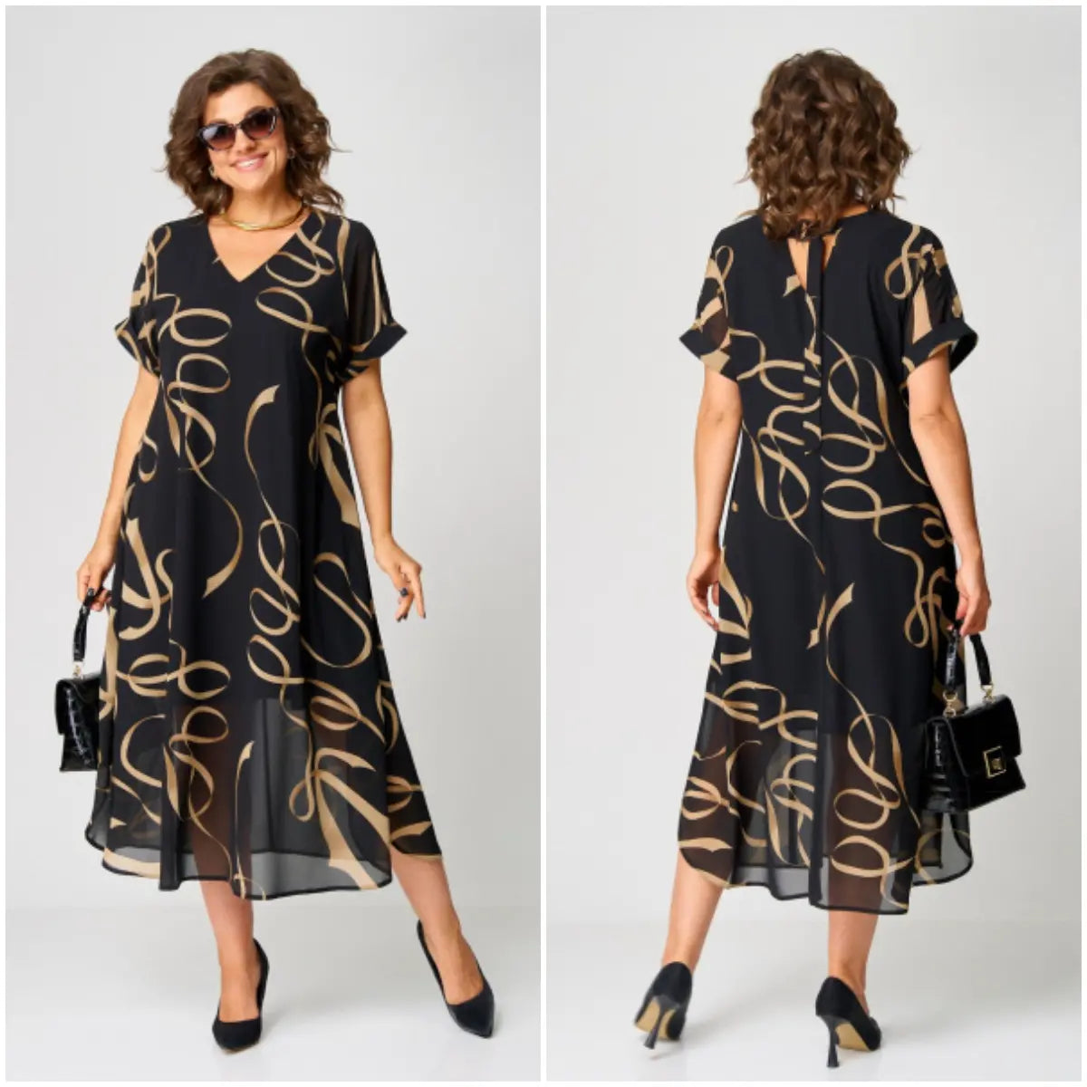 Rosalía | Vestido Midi Elegante Abstracto