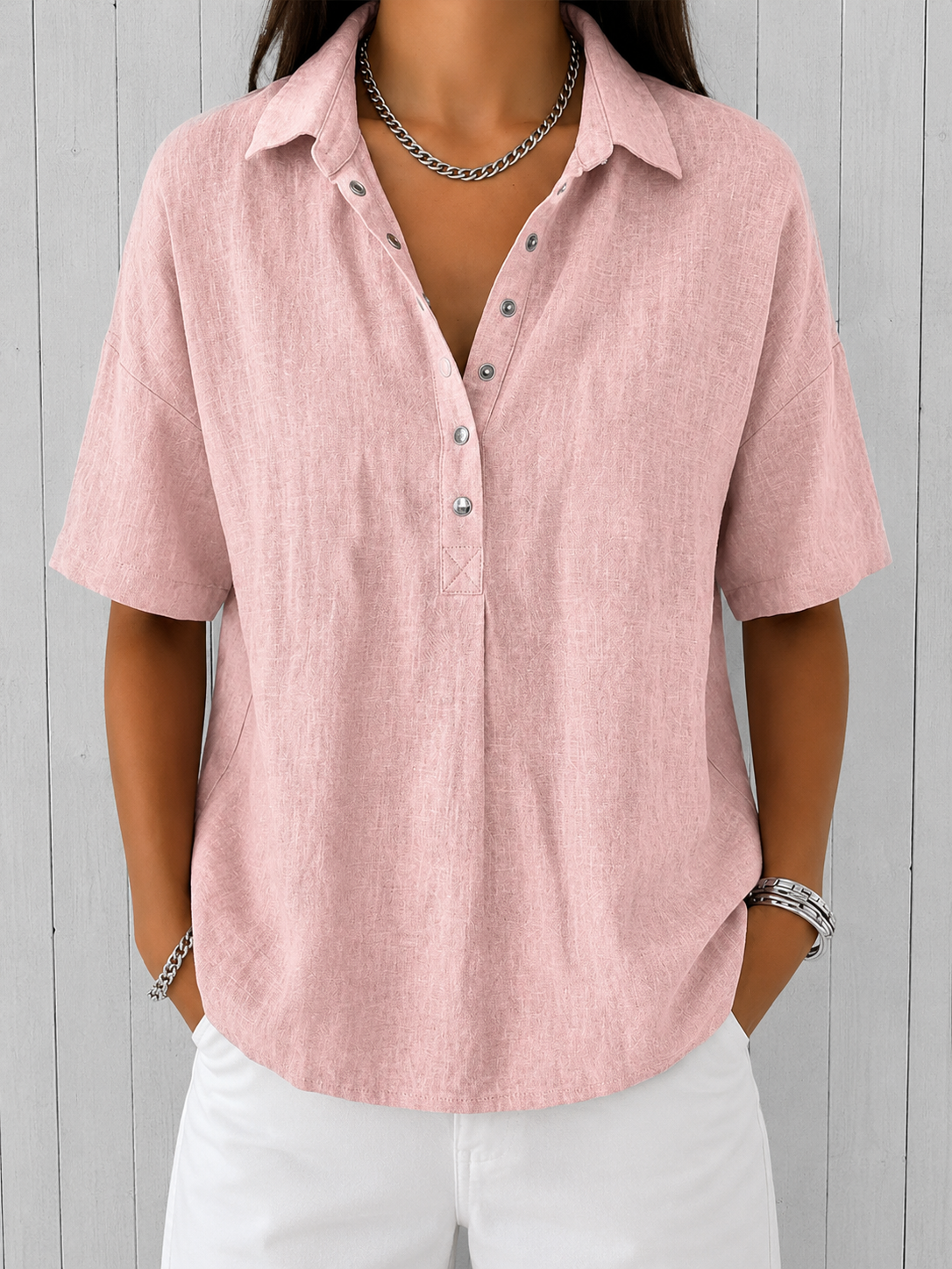 Concha | Blusa con Cuello y Botones