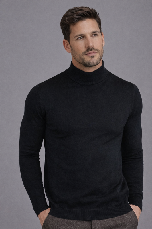 Andrés | Jersey de lana merino extrafina con cuello mock para hombre