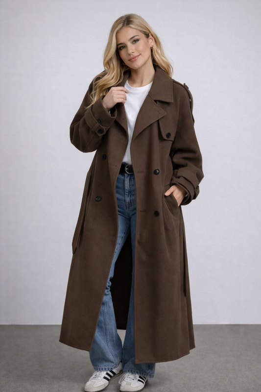Vivienne | Trench coat oversize para mujer en suave mezcla de lana