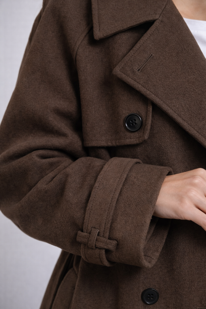 Vivienne | Trench coat oversize para mujer en suave mezcla de lana