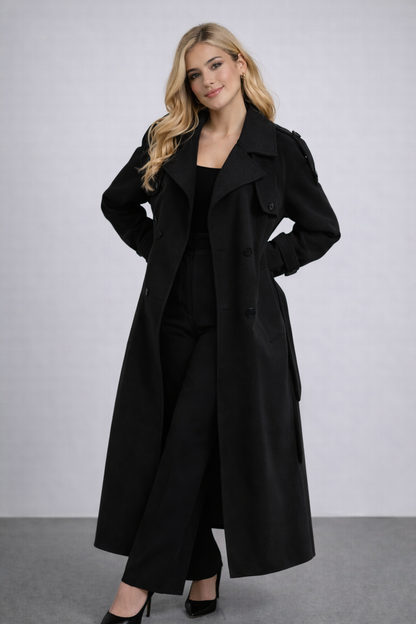 Vivienne | Trench coat oversize para mujer en suave mezcla de lana