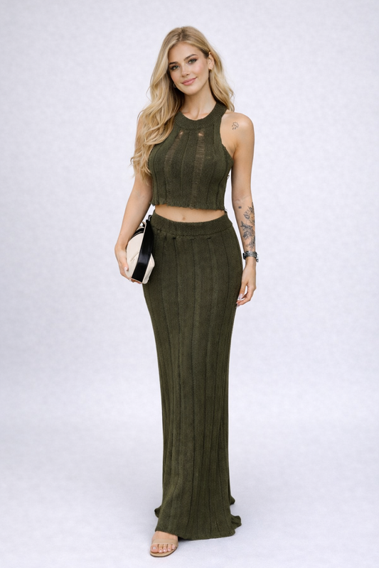 Georgina | Conjunto de dos piezas para mujer con elegante tejido de punto