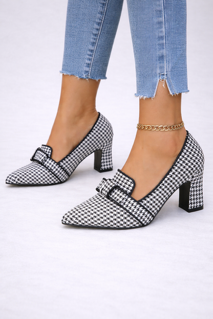 Chloé | Zapato de Tacón con Estampado Pata de Gallo