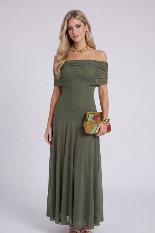 Sevilla | Vestido Maxi Verde Oliva
