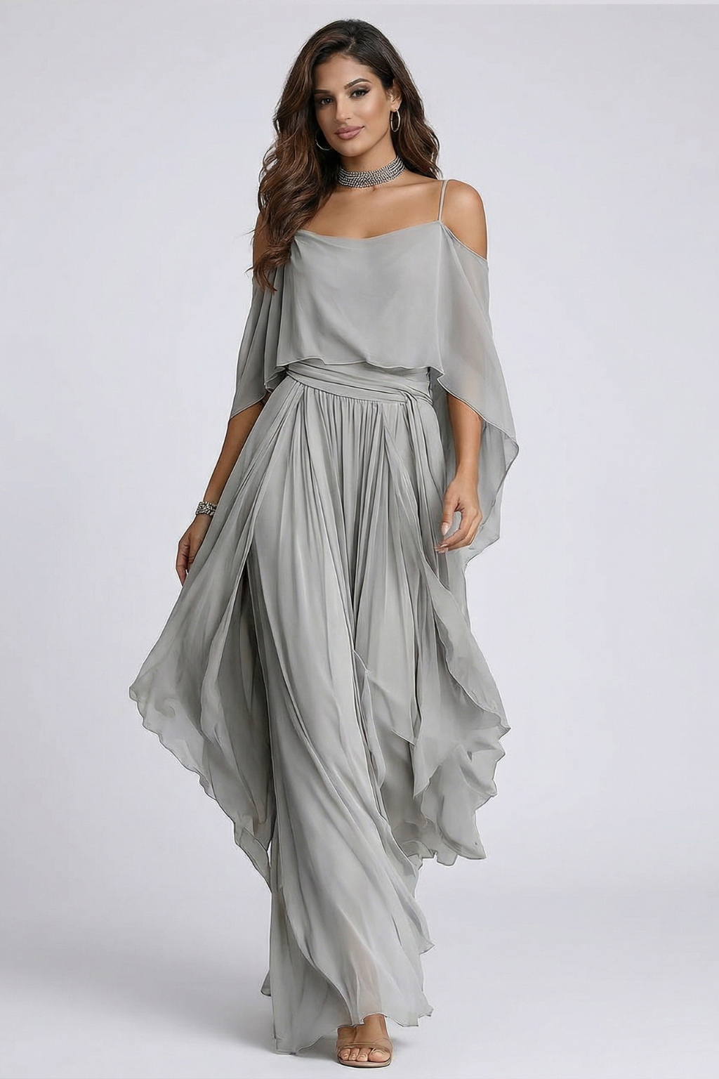 Isabela | Set Fluido Plateado