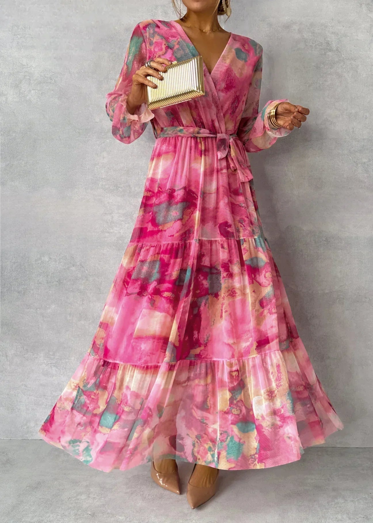 Daniela - Vestido Cruzado Floral Elegante