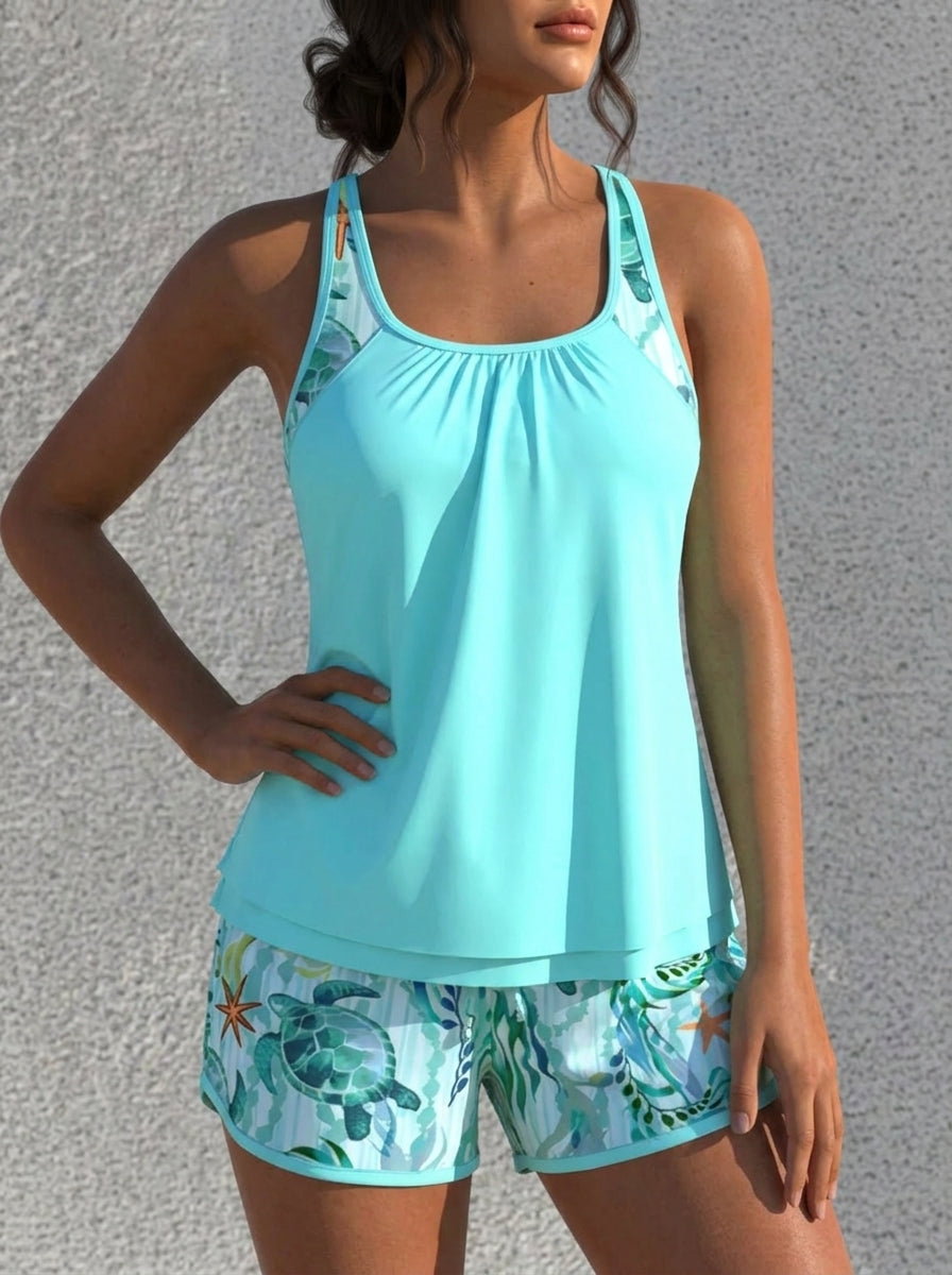 Silvia | Tankini Oceánico con Short
