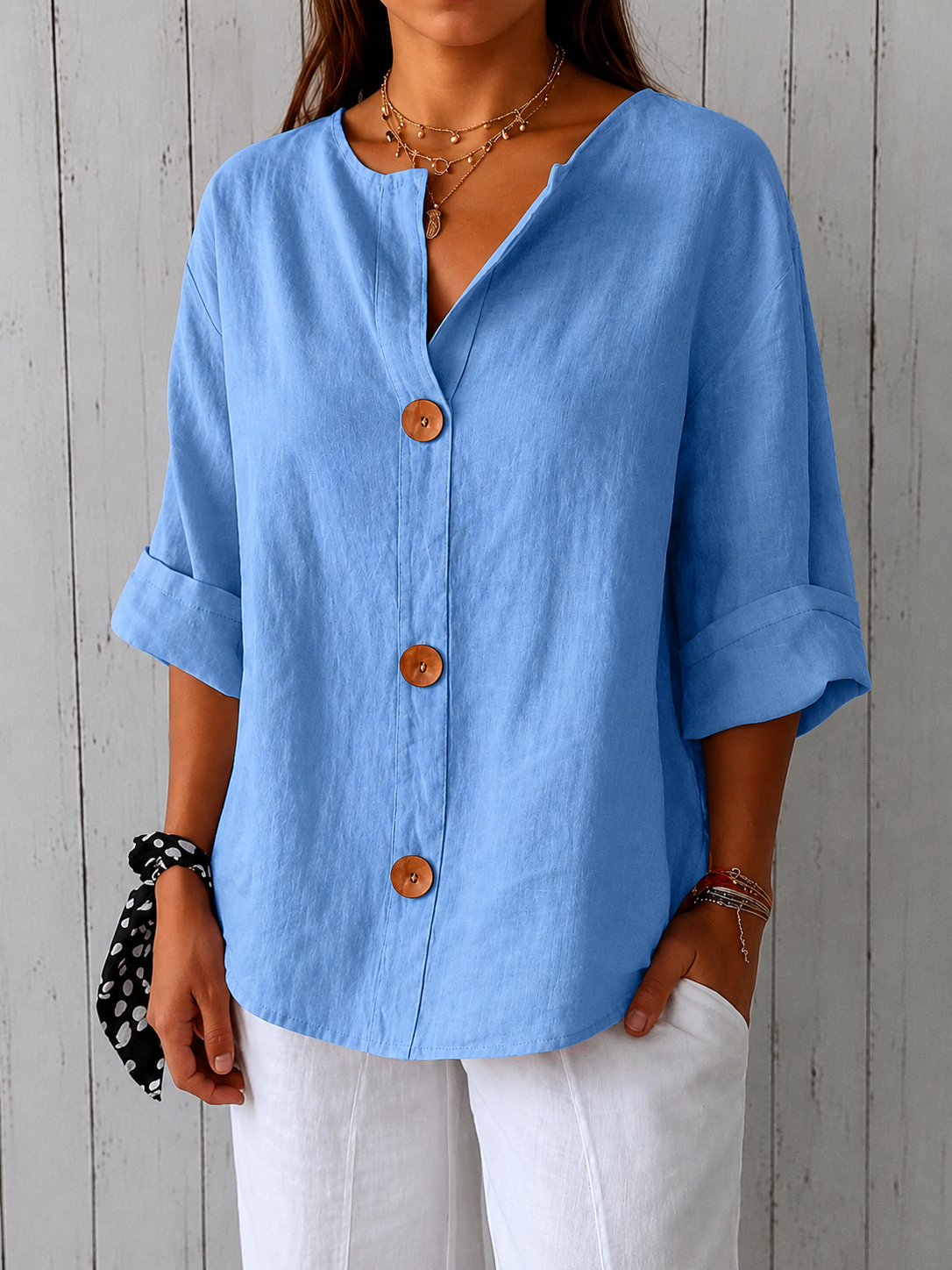 Soledad | Blusa de Lino Suelta Verano