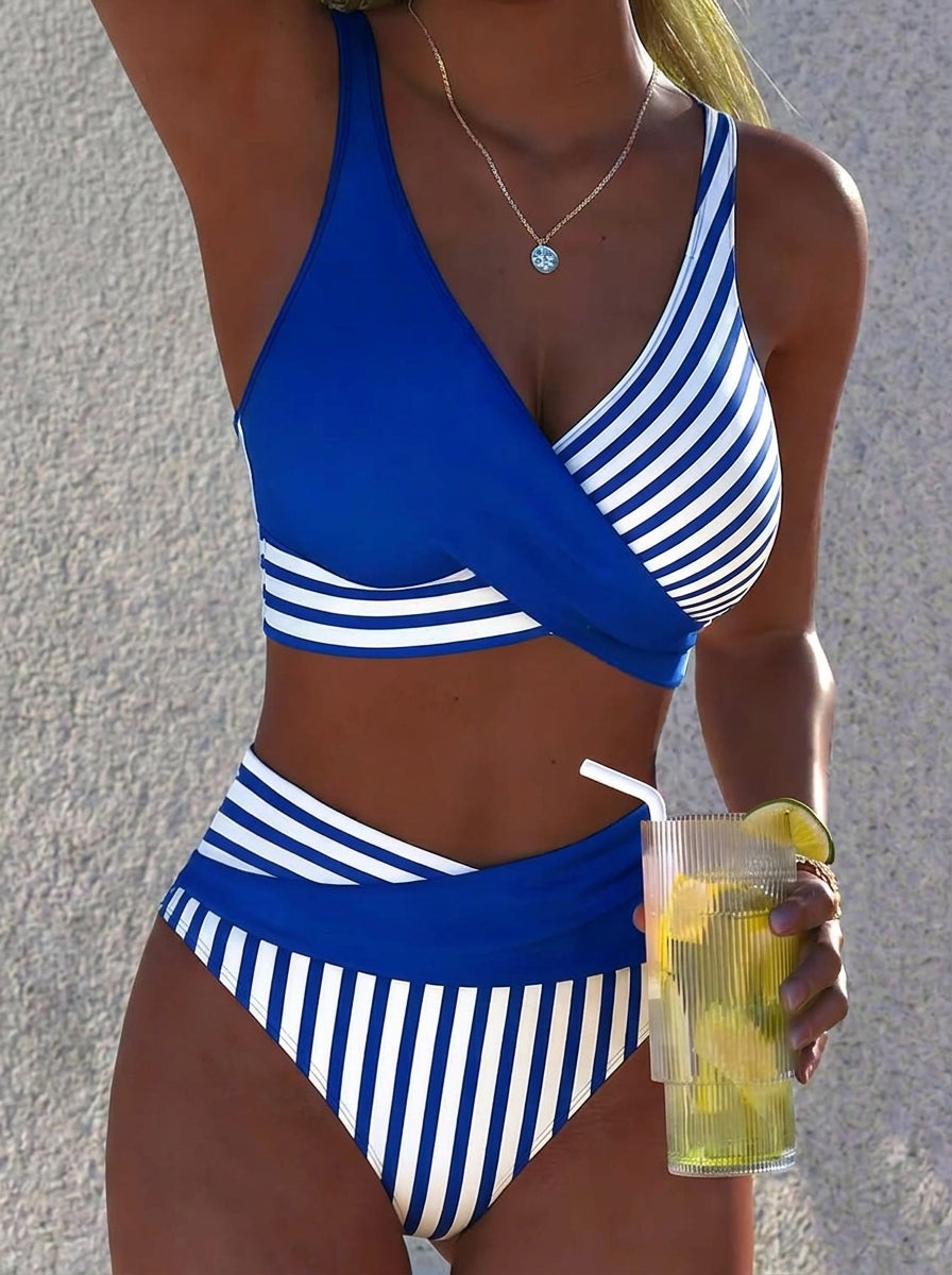 Eva | Bikini de Dos Piezas con Estampado a Rayas
