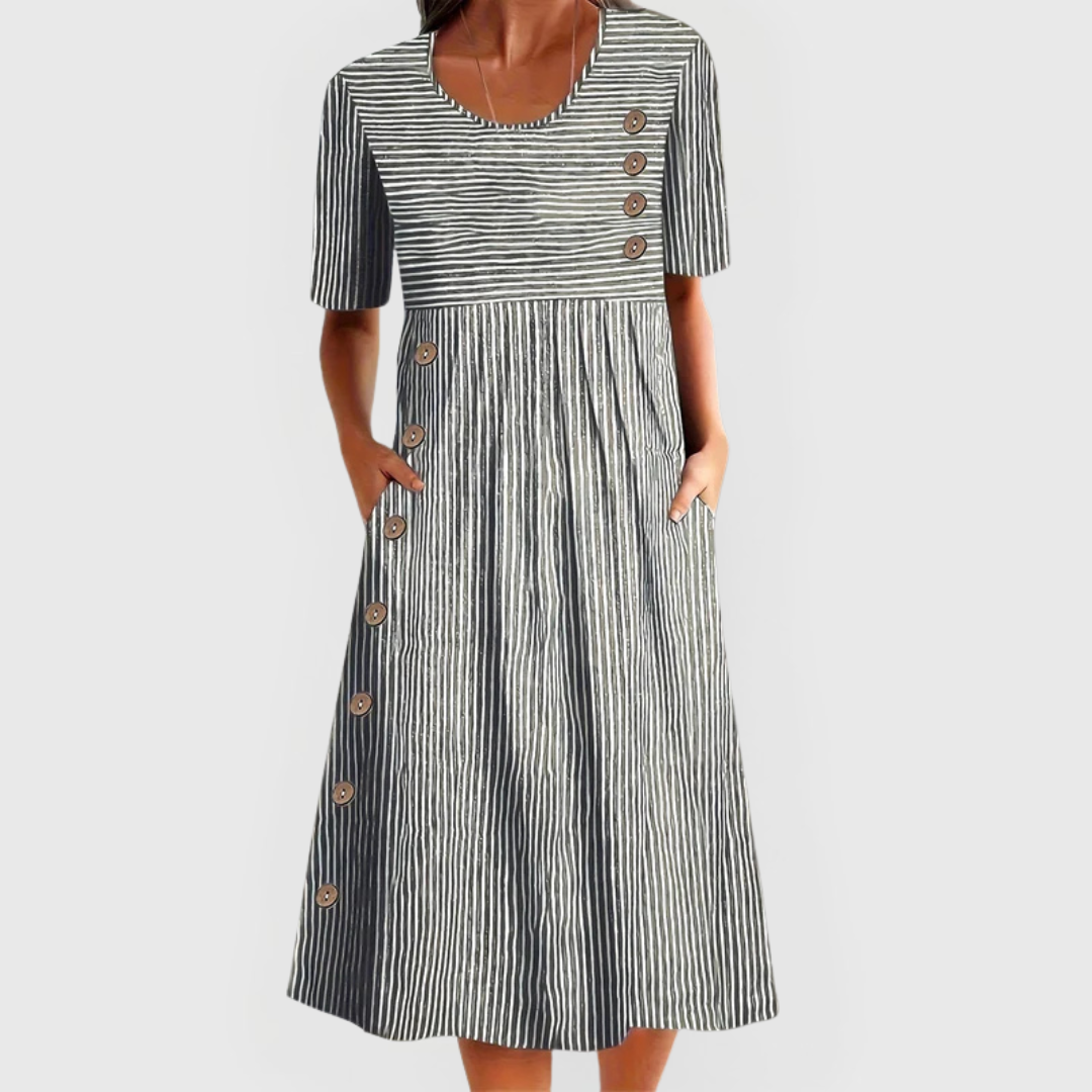 Silvia | Vestido midi a rayas